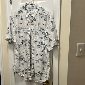 Old Navy Men's Palm Tree Print Casual Shirt